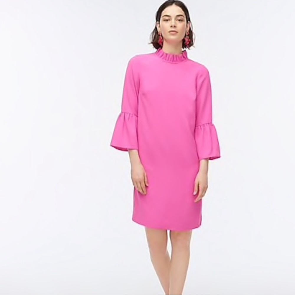 J Crew Ruffle Neck Shift Dress